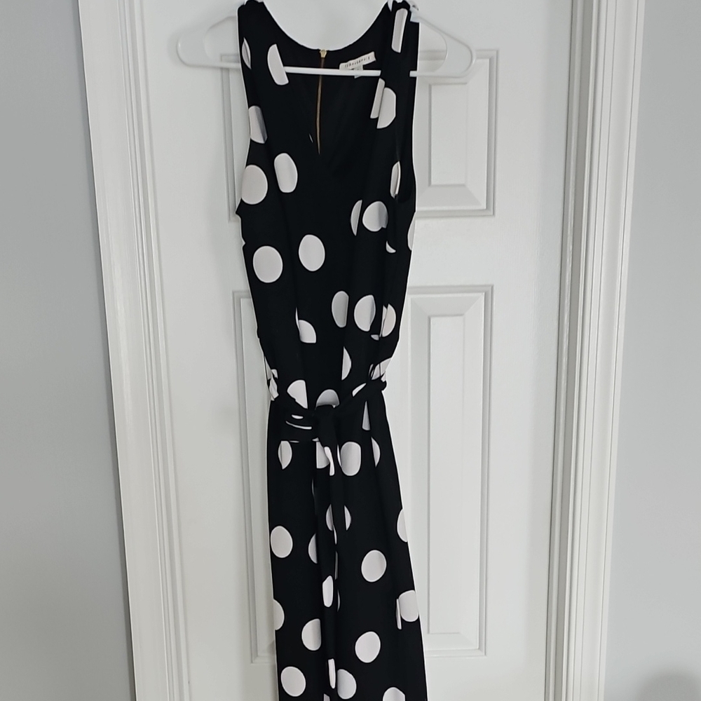 Polka Dot Jumpsuit - Black and White
